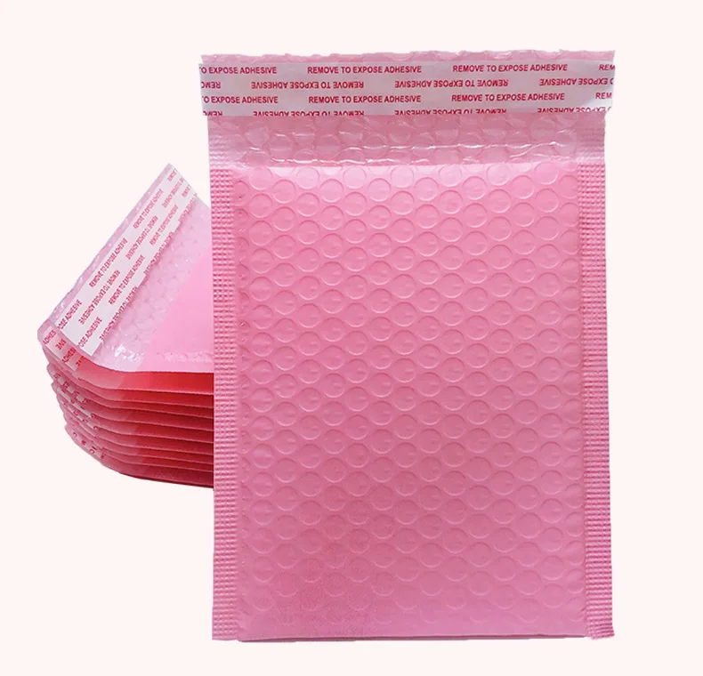 Pink bubble bag PE clothing packaging bag co-extruded film bubble bag