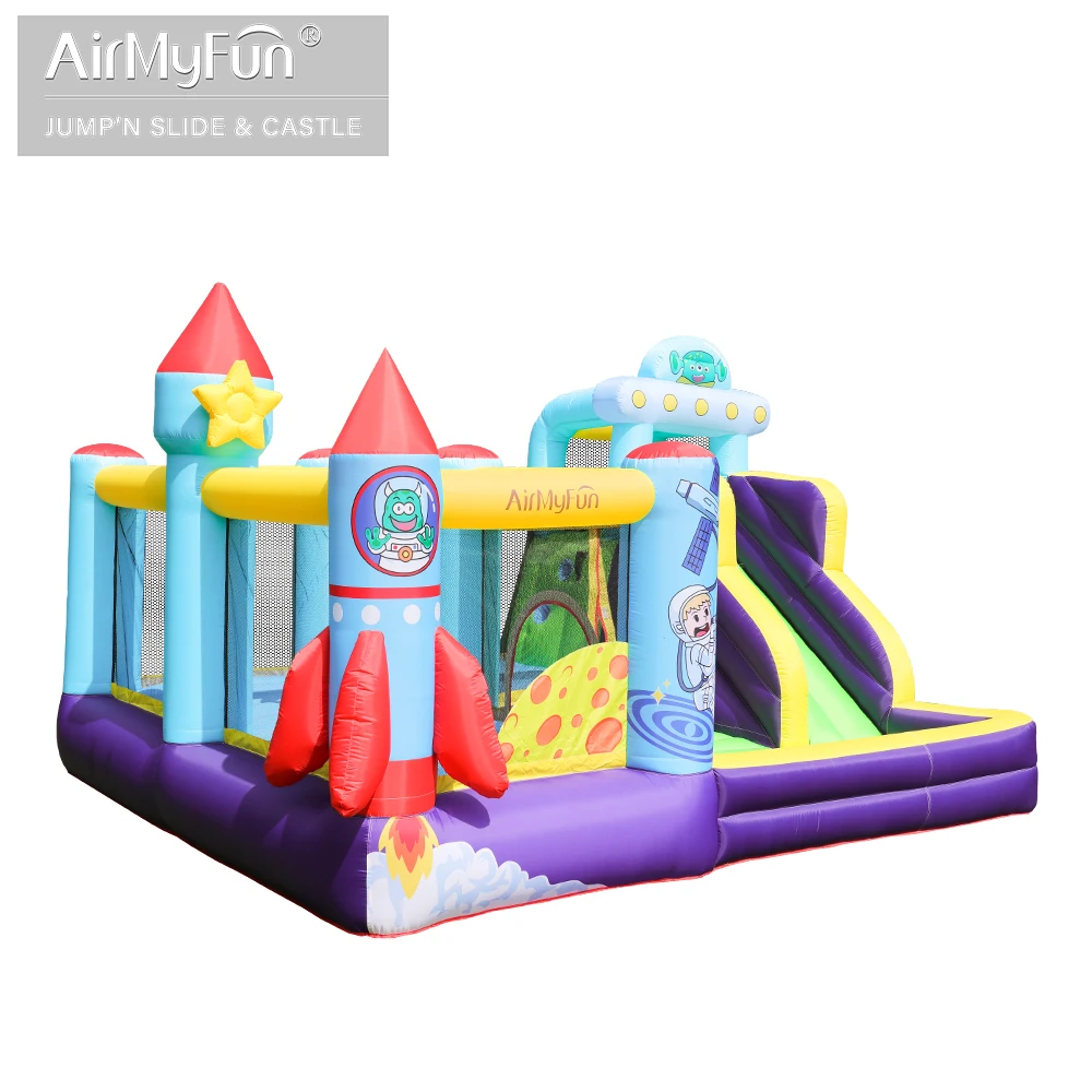 China Factory Outer Sky Rocket Bouncy House Castle Party Custom Inflatable Trampolines Slide For Children