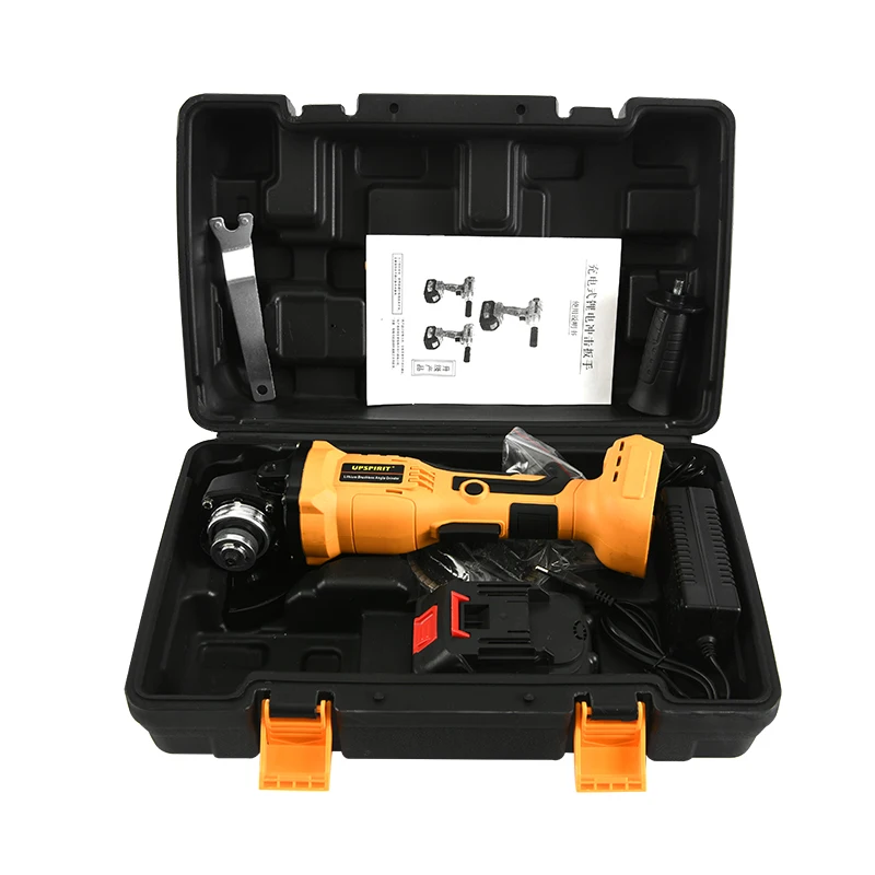 4in 100mm li-ion battery cordless angle grinder with 2 batteries and 1 charger