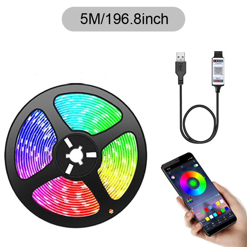 5 В USB гибкий набор светодиодных лент 5050 Smd RGB смарт-светодиодная лента для дома
