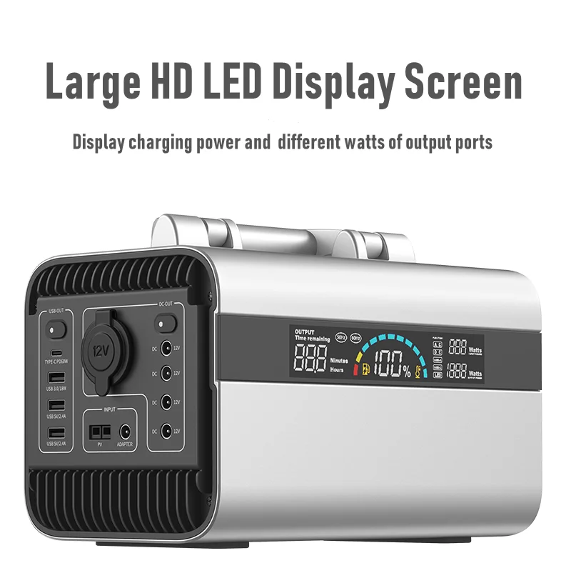 2021 Trending Products New Arrivals 600W  110V 220V Emergency Outdoor Portable Power Bank Car Charging Solar Power Station