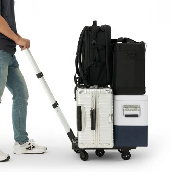 
150kg heavy duty compact platform lightweight portable flatbed 7 wheels dolly folding shopping luggage hand trolley cart truck 