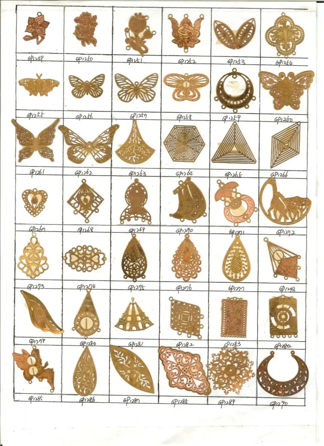 filigree stapling brass findings jewelry components