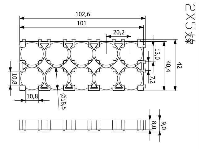 Wholesale Waterproof Price Black Plastic 18650 Lithium Ion Batteries Spacer Cells Holder Bracket