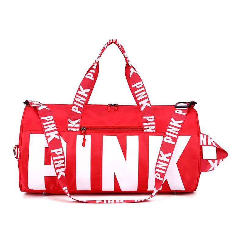 New  fashion sport yoga bag lightweight short travel weekend duffel bag waterproof Pink  gym tote bag Custom logo