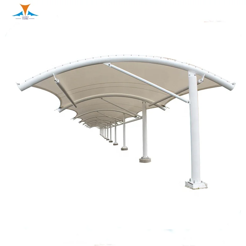 new style high membrane tensile fabric steel frame car parking shade
