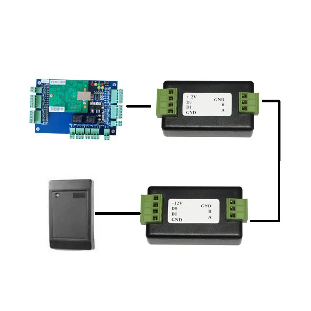 RS485 card number to Wiegand access controller panel output dual-way transmission communication converter for access control