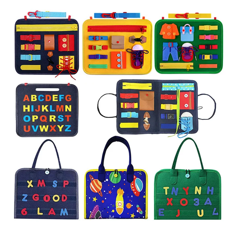 Baby Kids Felt Busy Board Parts Accessories Montessori Toys For Toddlers Children Sensory Learning Busy Board Autism Toys