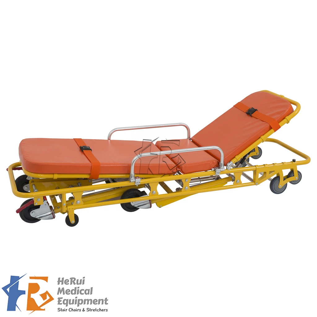 Emergency Ambulance Medical Equipment Folding Adjustable Ambulance Trolley