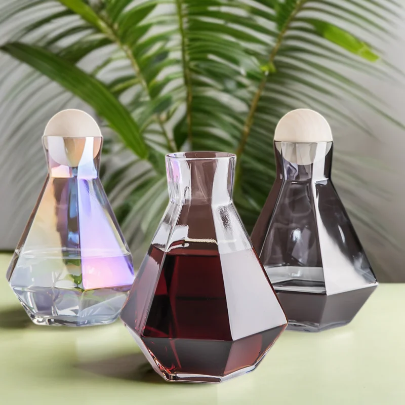 Multi-colour Large Capacity high borosilicate heat resistant kettle with wooden ball and unique shaped cup for home