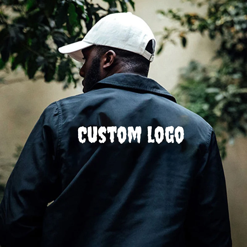 OEM Custom Logo Streetwear Men Hip Hop Windbreaker White Jacket
