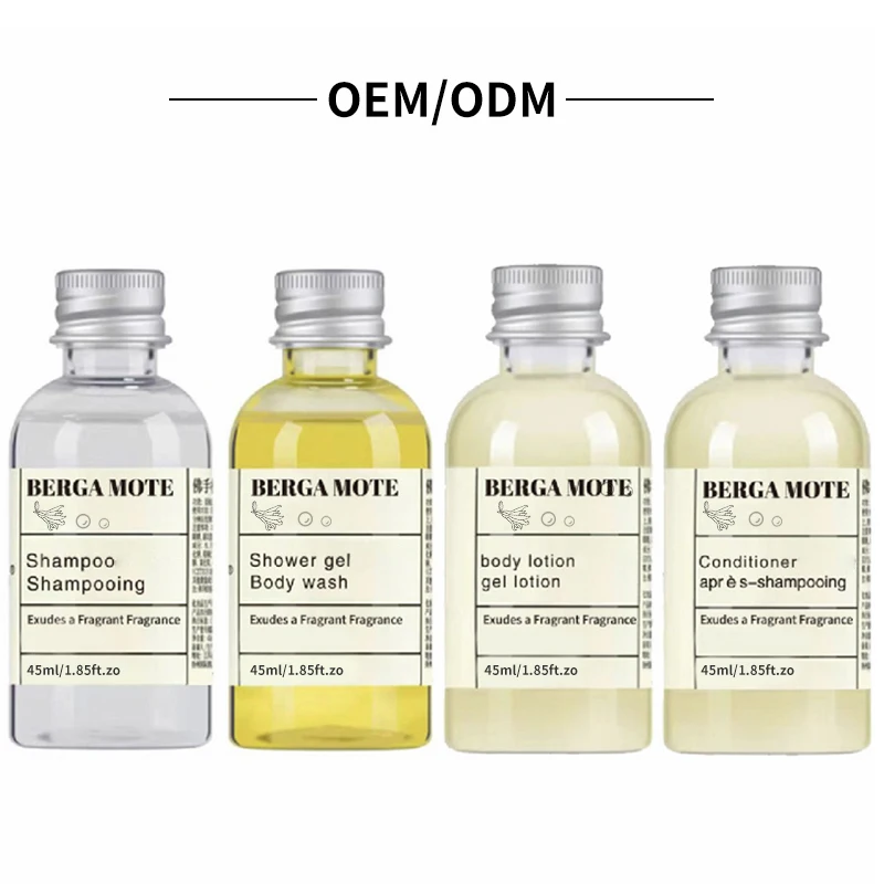 PHISYA High Quality  factory wholesale Portable Disposable Mini Size Toiletry Star Hotel Guest Hair Shampoo body wash set 30ml