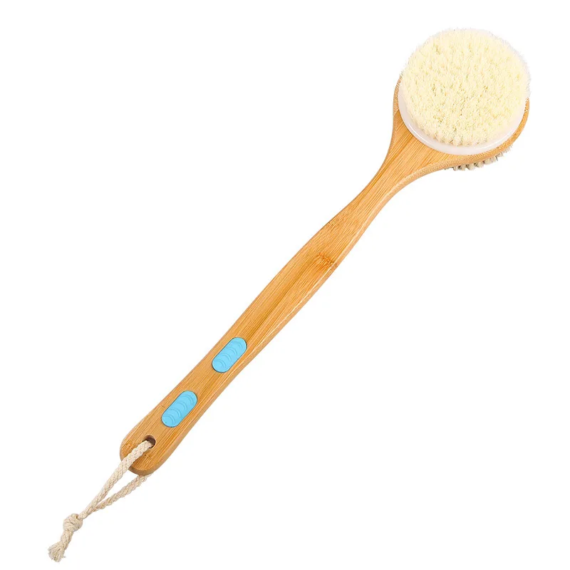 High quality bamboo and wood Dry Bath Brush Long Handle for Shower