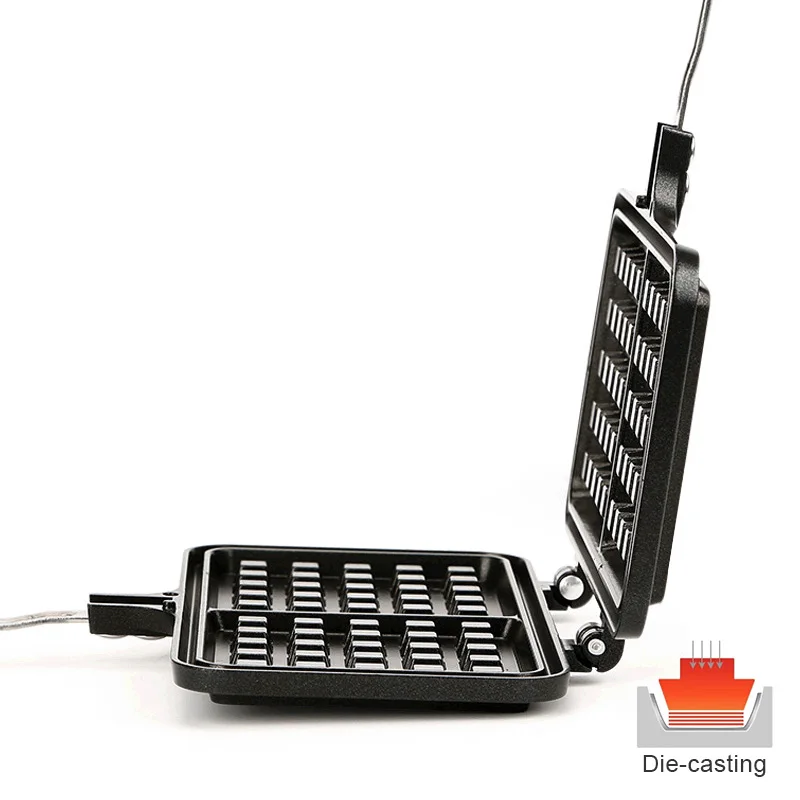SANLANG Aluminium Non Stick Waffle Double Sided Frying Pan Camping Gas Black Square Baking Waffle Pans