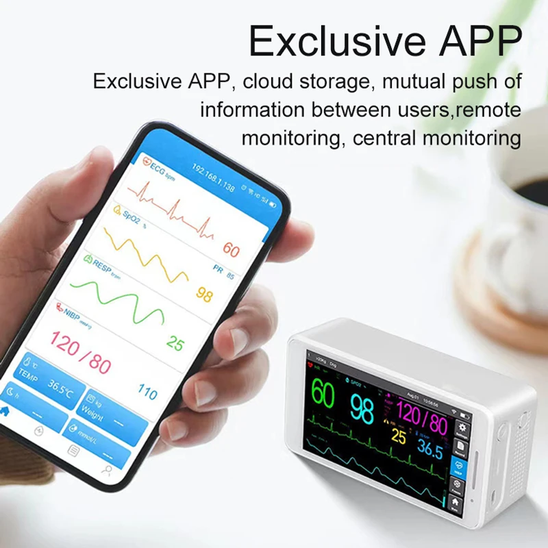 Professional Vet Monitor SpO2 blood pressure pulse rate blue tooth portable animal monitoring blood pressure Veterinary pet