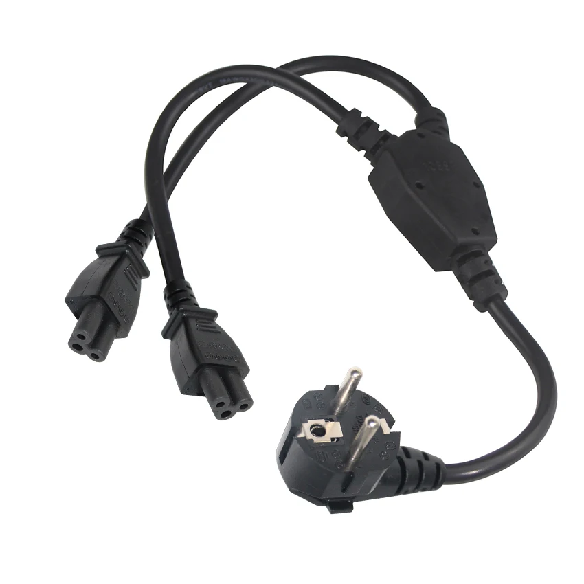 Double Ends Iec 320 C5 Y Type Splitter Cord With Ce Vde Eu Euro Power Cable Pvc Supply Cord