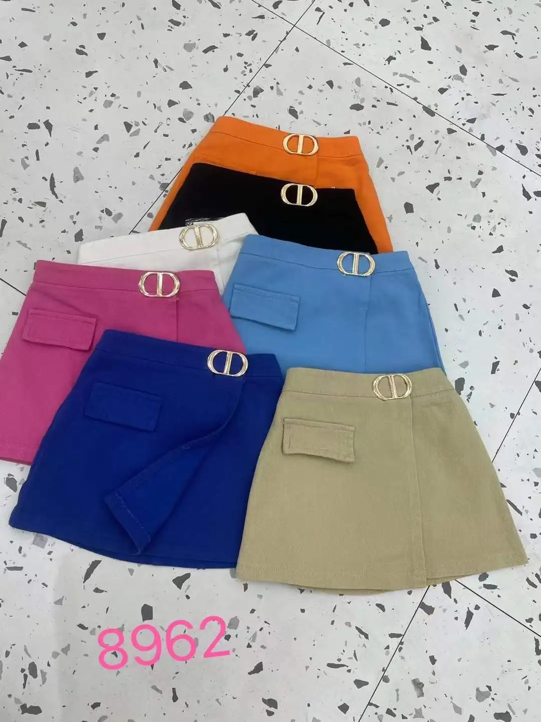 New Spring baby girls solid color skirts kids short cotton dresses children popular skirt