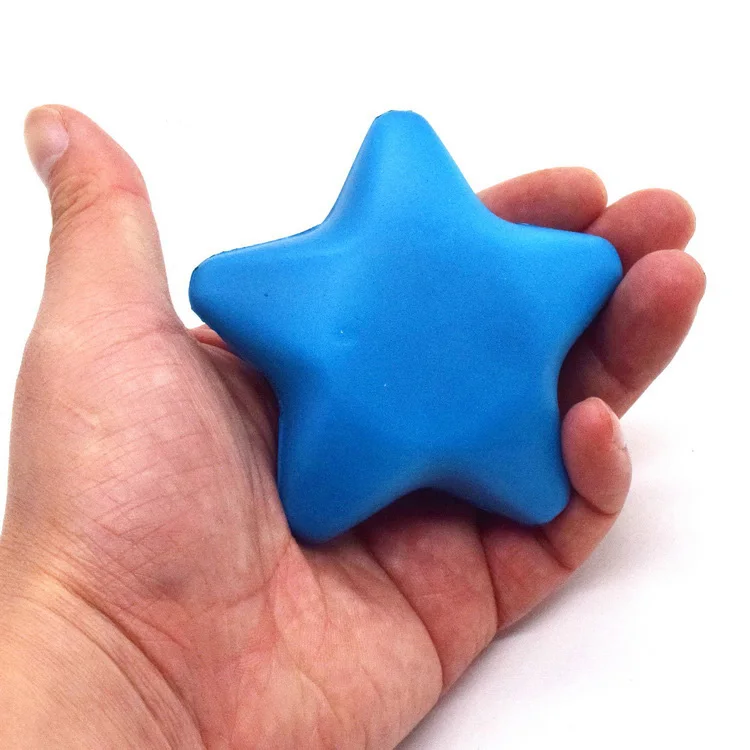 Promotional Antistress Squeeze Toys Pu Foam Star Shape Stress Ball Manufacturers For Gifts