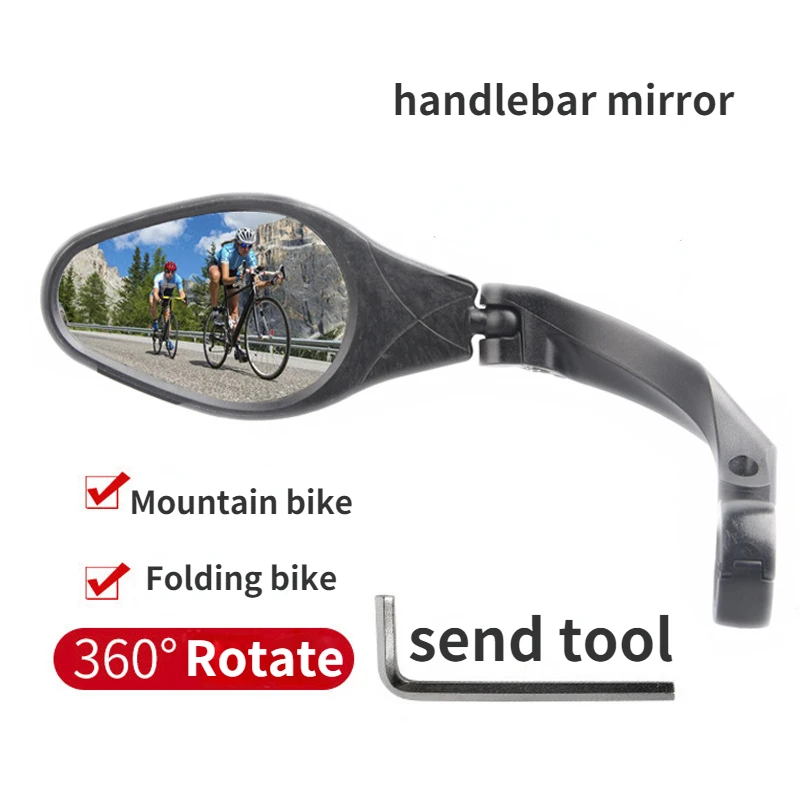 RTS Bike Rearview Mirrors Adjustable Clearer Vision Stainless Steel Mirror 360 Degree Rotatable Handlebar Mirrors for Bicycle