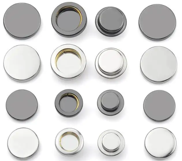 Metal Snap Button Custom Engraved Logo Spring Eco-friendly ACRYL Plating Round Metal Fastener Brass Snap Button for Garment