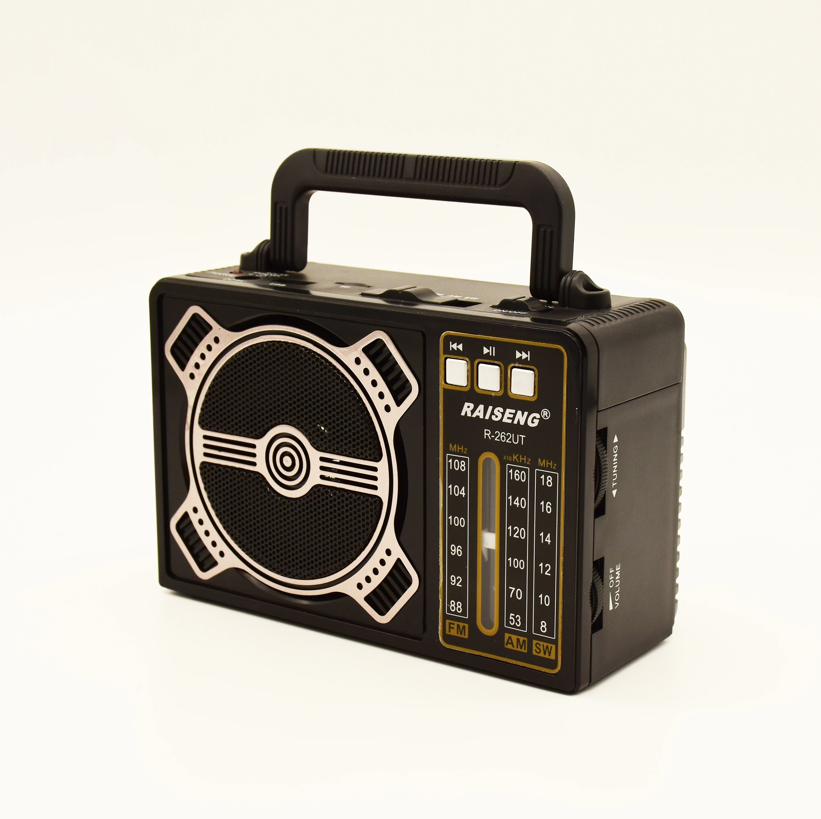 Классический Высококачественный ручной радиоприемник RAISENG R-262UT FM AM, перезаряжаемый приемник, поддержка солнечной двухсторонней радиостанции