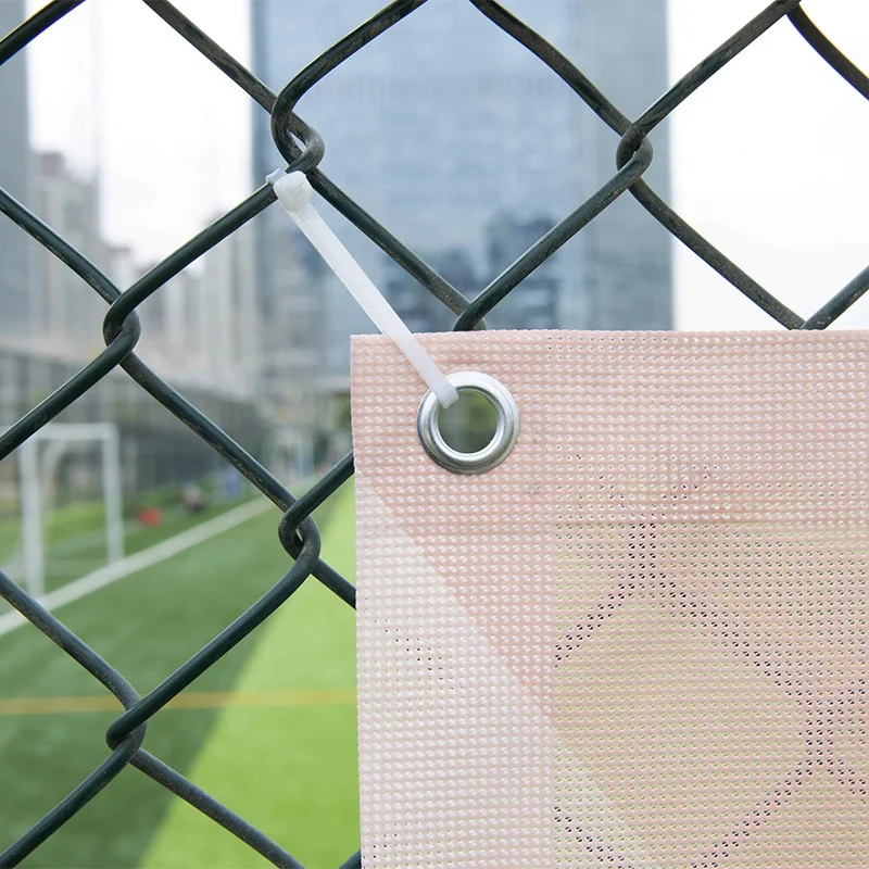 Custom Digital Printing Vinyl  mesh banner Full Color Printed  Advertising  mesh  Banner with Grommets