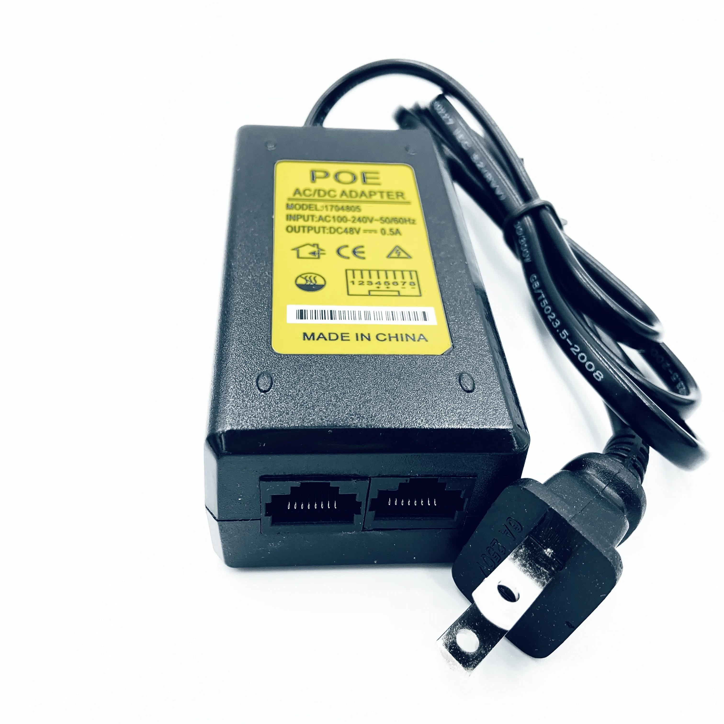 Ac100-240v To Dc 48V Desktop Powerline PoE Injector Adapter With Gigabit Ethernet