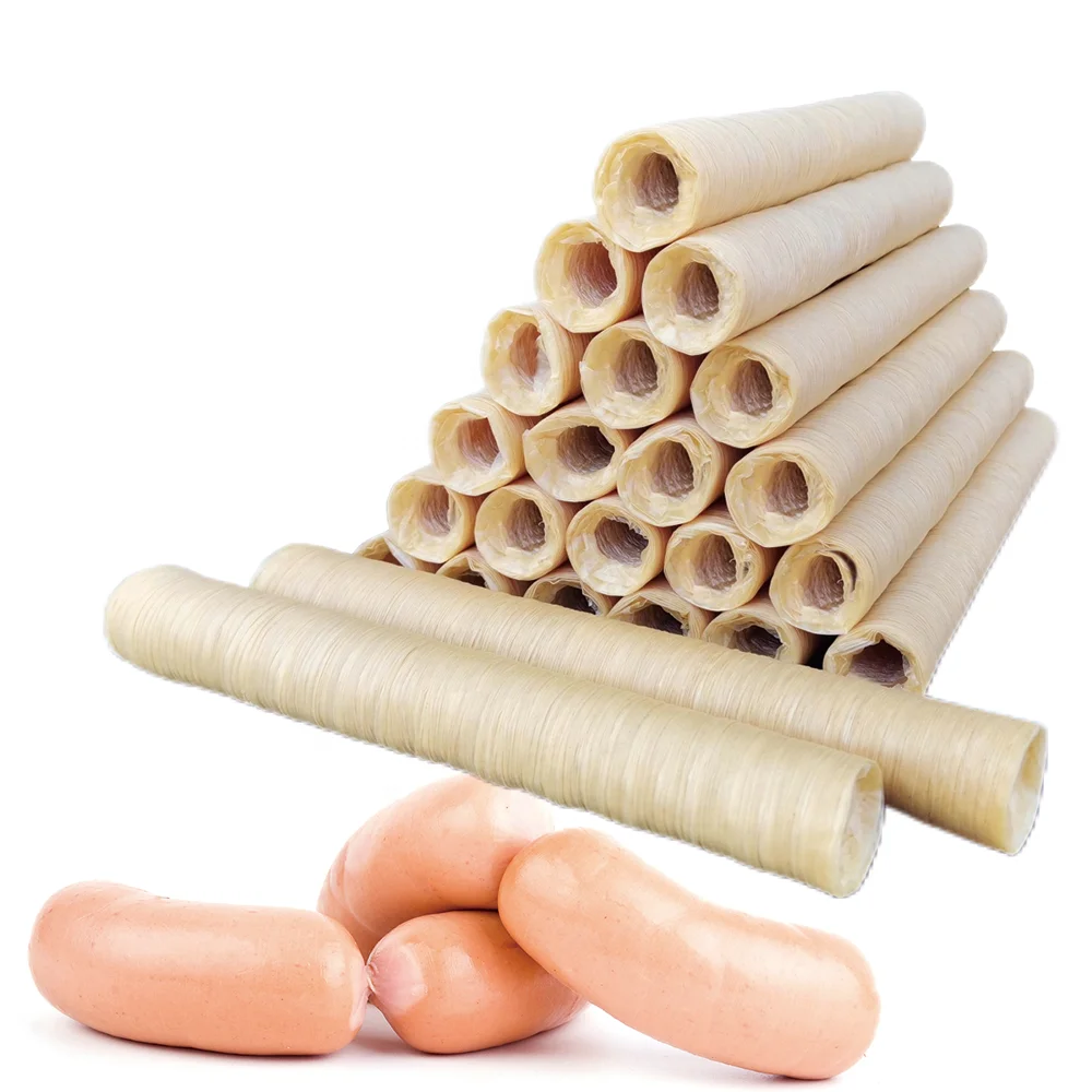 Hot Sale High Quality   Artificial  Edible  Collagen Casing For Boiled Dried Fried Cooked Sausage