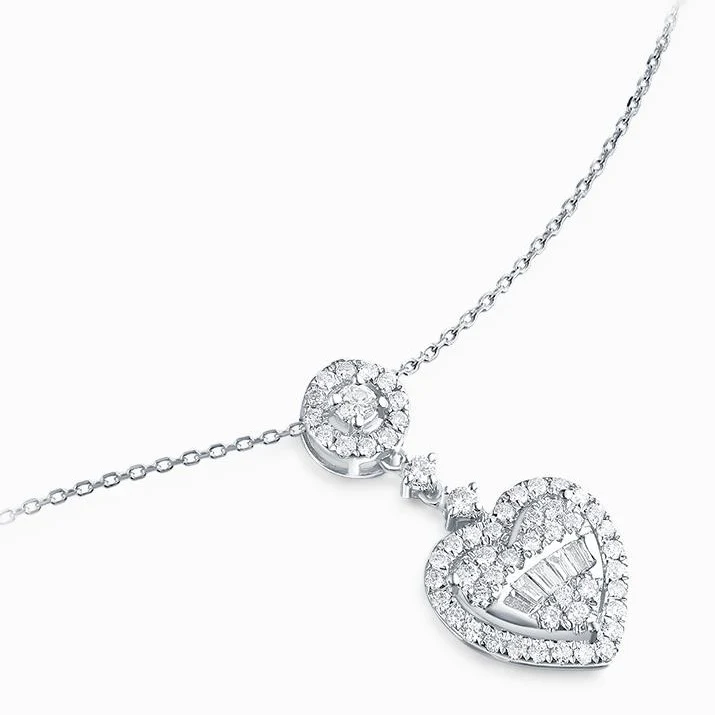 Новое поступление 2021, модное ювелирное изделие, 18k, цельное ожерелье с подвеской в форме сердца и бриллиантом для женщин