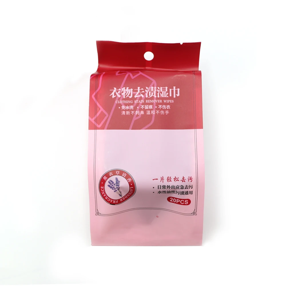 Wholesale custom Single packed stain remover wet wipes for clothes