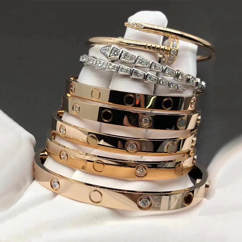 High quality 316L stainless steel plated 18K gold love screwdriver bracelet men and women luxury jewelry wholesale factory