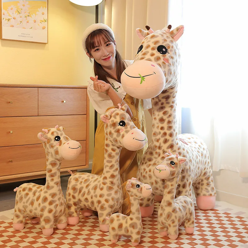 Simulation cute spotted giraffe doll wholesale animal Sleeping Pillow Toy plush toy Cartoon Cotton Stuffed Doll