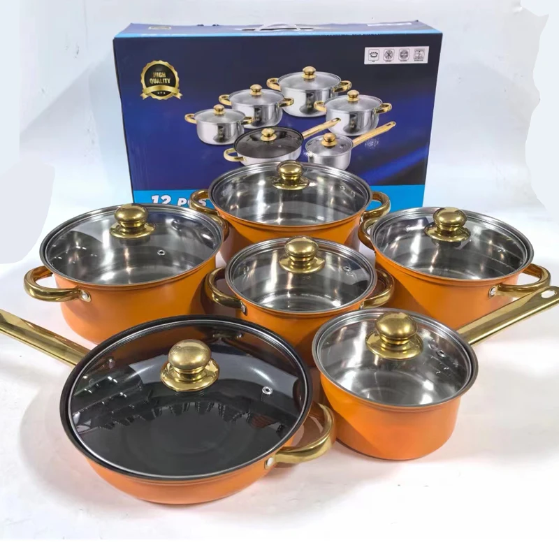 12 шт., набор посуды из нержавеющей стали