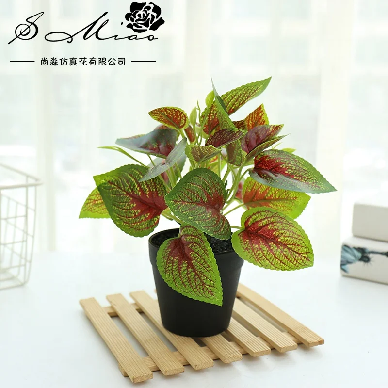 Cheap plastic artificial faux bonsai tree indoor decoration green plants potted