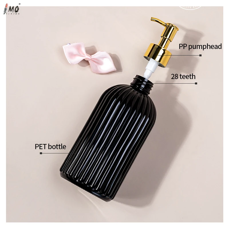 shower gel shampoo cosmetic gold cap bowknat pump sprayer packing bottle