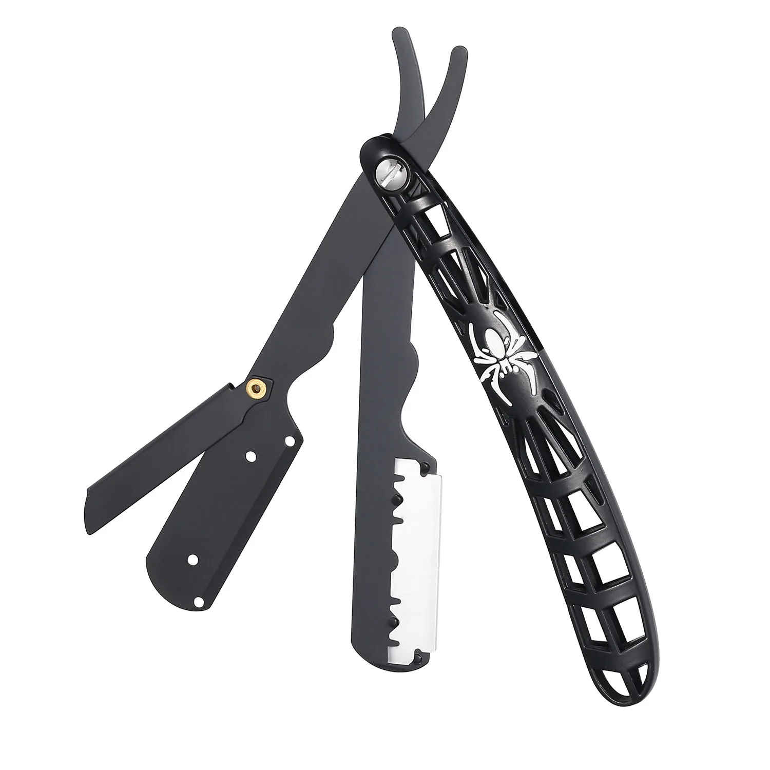 New Design Cut Throat Shavette Classic Spider Handle Straight Barber Razor Hollow out Razor For Haircut