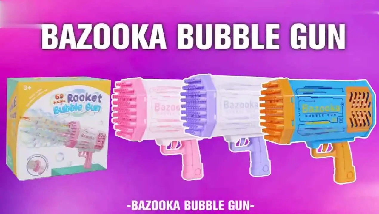 RZ Hot selling product Summer Outdoor Rocket Gatling Bubble Machine 88 Holes Super Multi-Bubble Automatic Bazooka Bubble Guns
