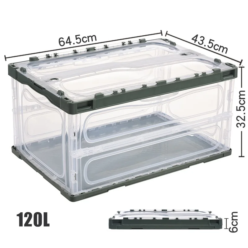 Collapsible Storage Bins with Lids for organizing Stackable Clear Latch Storage Box with Handle Folding Plastic Containers
