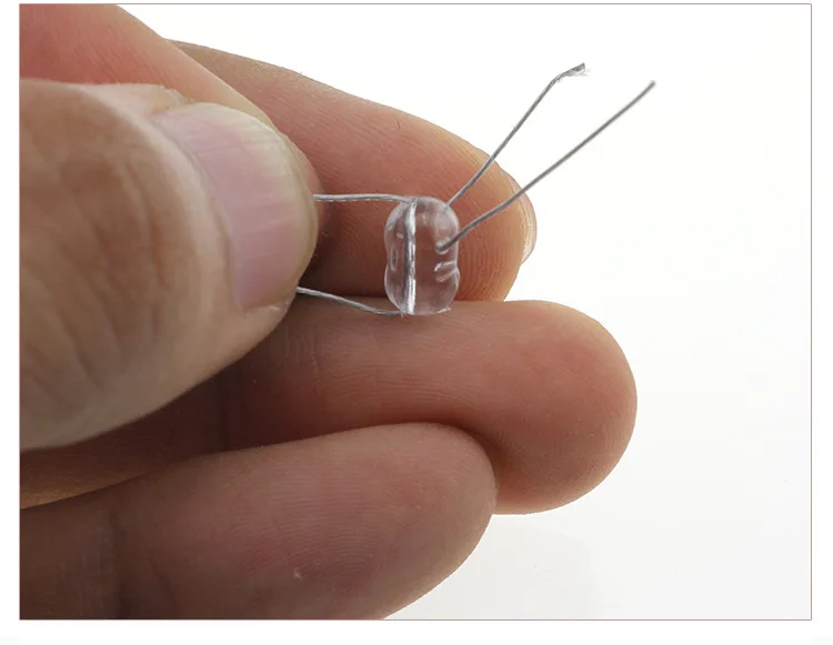 1000pcs/bag Fishing Beads Transparent Double Cross Hole Stop clear Bead String Hook Accessories Space Beans Floating Stop Beans
