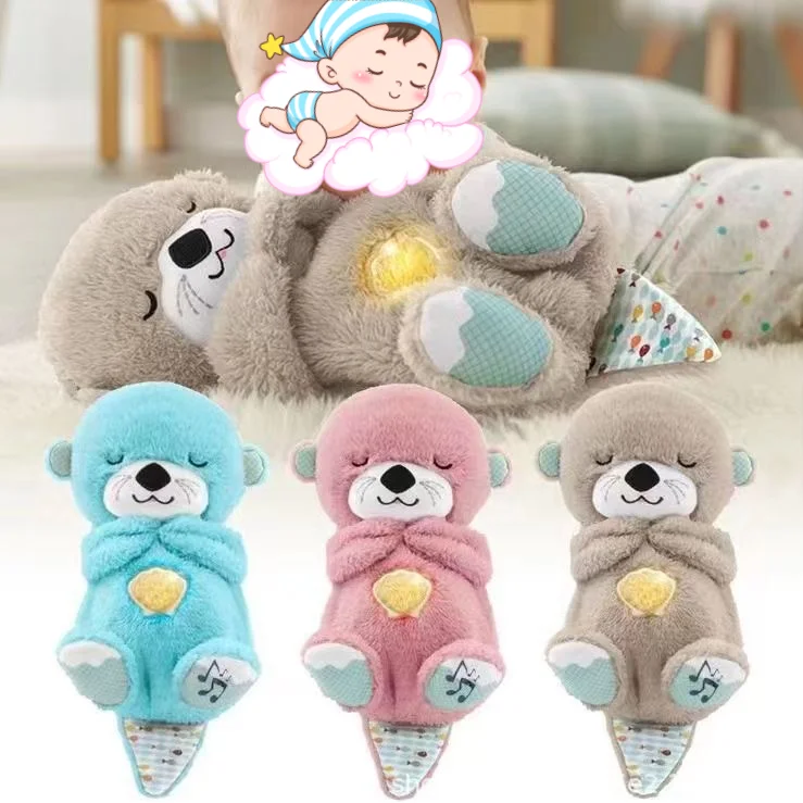 TS 2024 Cozy up with this Breathing Otter Beaver Plush Stuffed Animal Toy light up for new born baby Months Babies