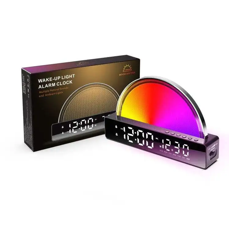 Wake Up Multi-function Alarm Clock ABS Digital Alarm Clock with Usb Charging Port Sunrise Wake Up Light