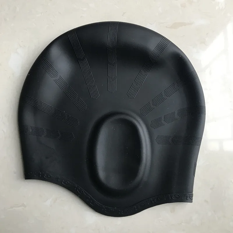 High quality nude silicone custom silicone swimming cap with ear protection