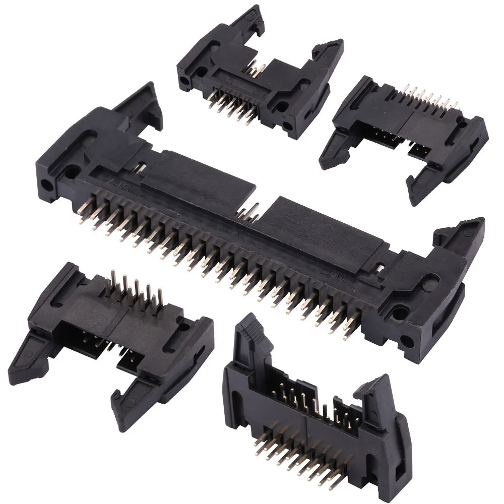 Customize 20 40 Pin Idc box connector wire to board 90 180 degree 1.27 2.0 2.54 mm pitch ejector connector