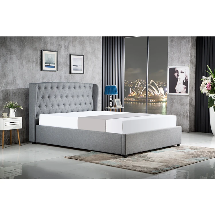 modern furniture bed queen size platform leather bed frame