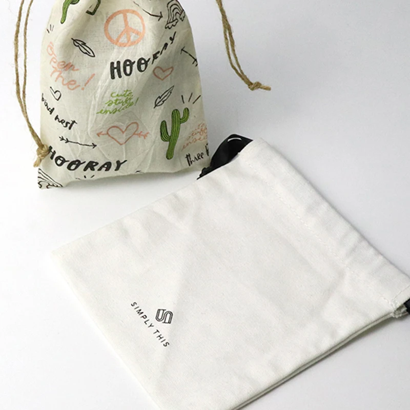 2023 New Design Cute Tote Bag Home Storage Cotton Drawstring Pouch Potli Bags For Gifts