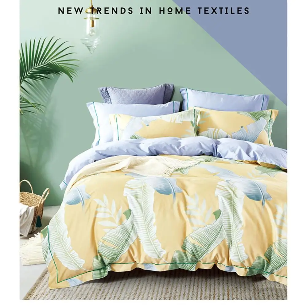 
high quality cotton bedding sets Hawaii style printing for bed linen 