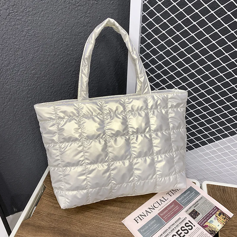 Hot Sales Wholesale Waterproof Nylon Cotton Quilted Puffer Bag tote handbags for women 2021 cheap handbags online ladies