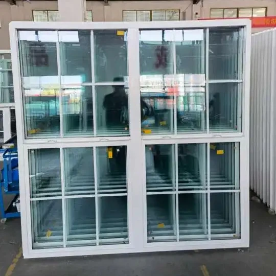 New American style double hung and tilt and turn pvc window with grill