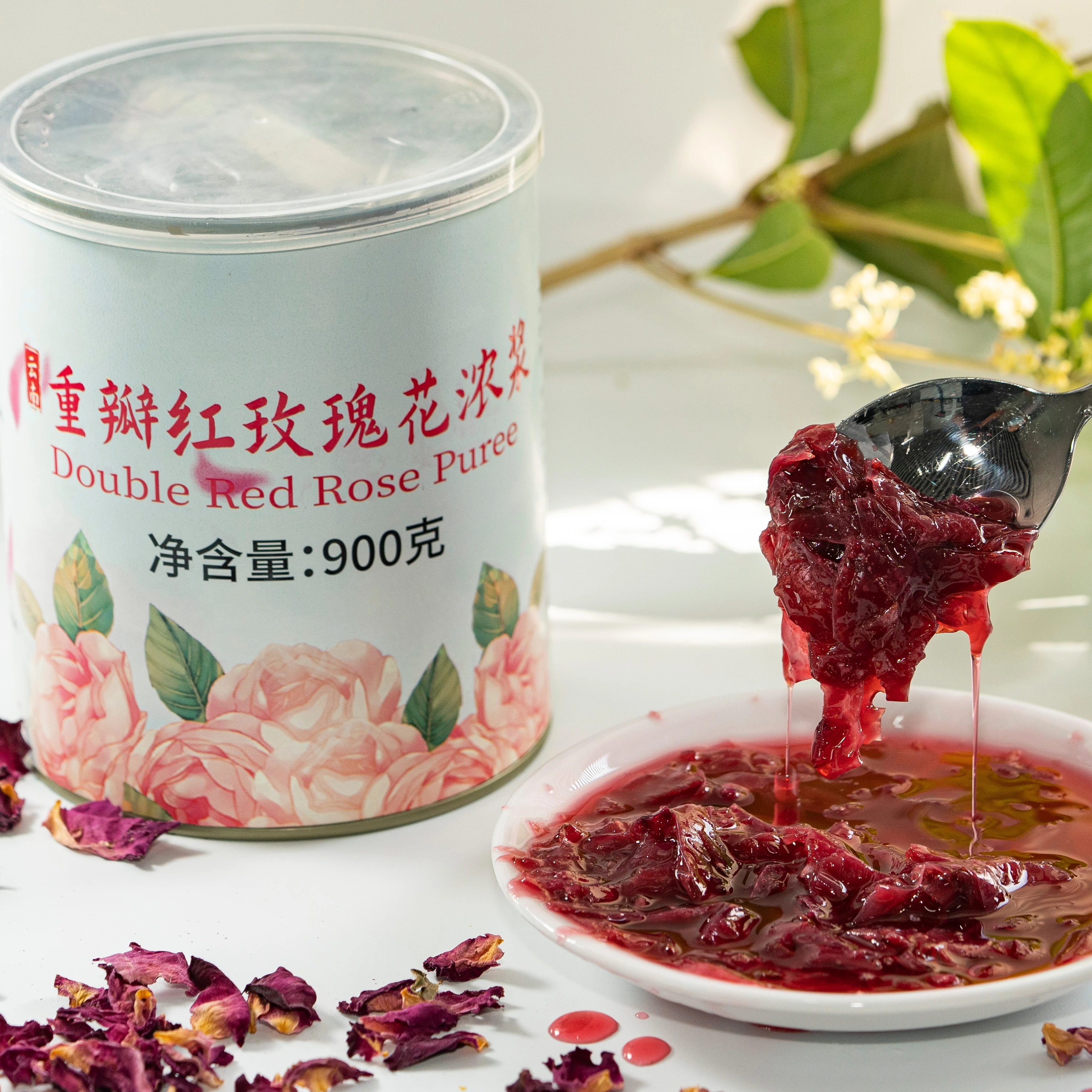 Premium Quality Pure Double Rose Flower Jam /Sauce Making Fruit Tea Bubble Milk Tea And Bakery