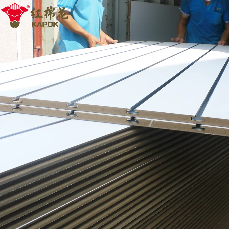 Hot sales wood grain 18mm slot mdf slatwall panel for super market display